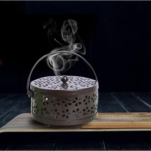 Incense Coil Holder Portable Coil Incense Burner Portable Hollow Mosquito Coil Box Holder for Office Bedroom Home Decoration