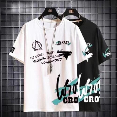 Hip Hop T Shirt Man Fashion Harajuku Brand male Rock T-shirt Casual Summer Tshirt Streetwear Korean Style Oversized Tops Tee Boy