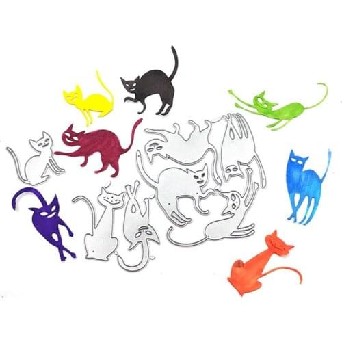 Halloween Witch Cat Metal Cutting Dies Stencils For DIY Scrapbooking Decorative Embossing DIY Paper Cards