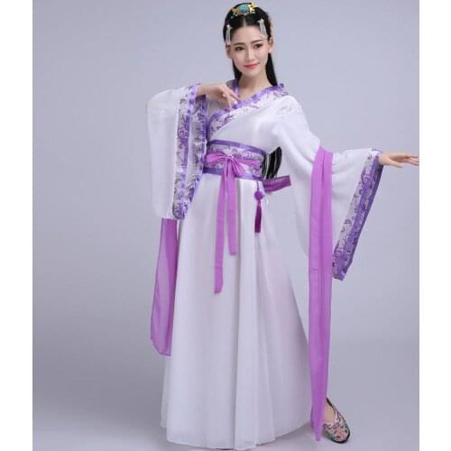 Chinese Traditional Dress Fairy Costume Tang/Han Dynasty Clothing Ancient Princess Long Robe Purple Hanfu Cosplay