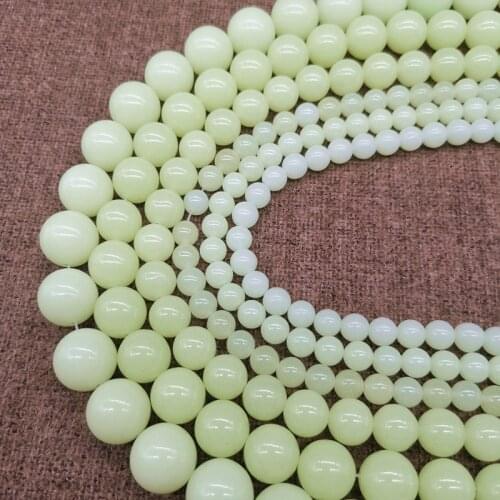 6/8/10/12/14/16/18/20mm Round Loose Luminous Stone Beads DIY Loose Spacer Fluorescence Stone Beads For Jewelry Making 15