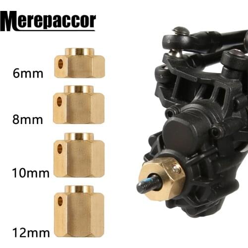 MEREPACCOR 6/8/10/12 MM Heavier Brass 12MM Wheel Hex Extended Adapter for RC Crawler Traxxas TRX4 TRX-4