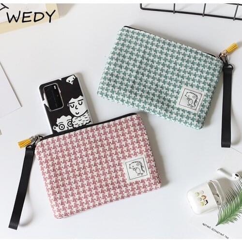 Korean Style Cute Coin Purse Women Short Wallet Phone Purse Female Outing Portable Wrist Bag Japan Card Holder Ladies Little Bag