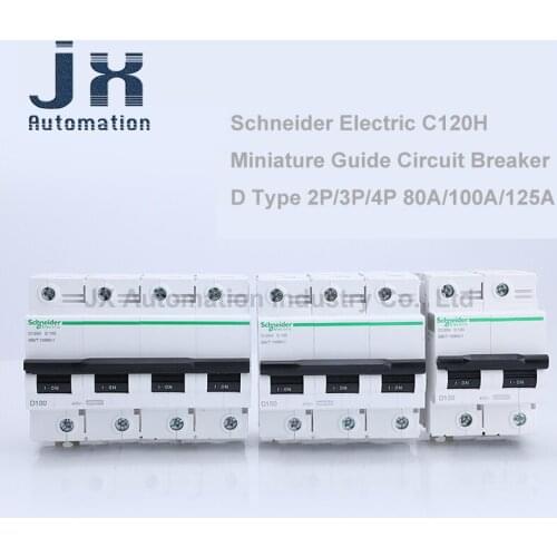 Schneider Miniature Guide Circuit Breaker C120H C D Type 2P/3P/4P 80A/100A/125A Air Switch