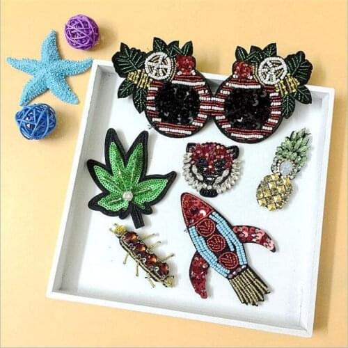 Tiger head Patch on Sew On Applique Badge Cheap Embroidered Patches For Clothes Sticker