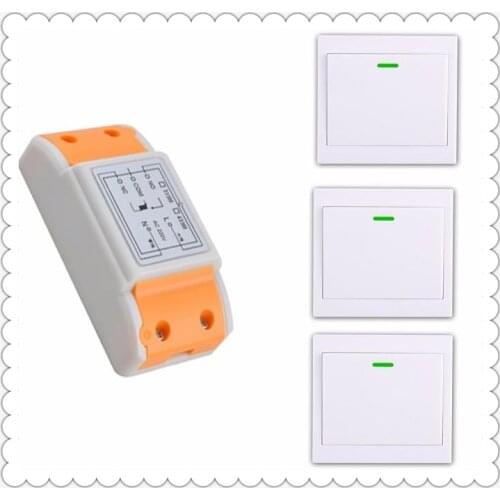 New 220 v 1 ch remote control switch 1 * receiver + 3 * transmitter new can paste the wall for Smart home