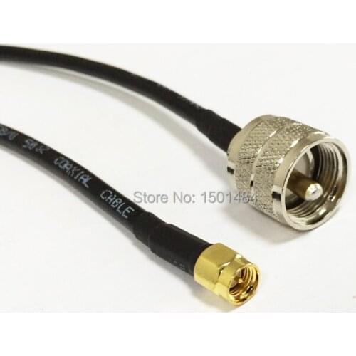 New SMA Male Plug Switch UHF Male PL259 Convertor RG58 Cable Wholesale Fast Ship 50CM 20"Adapter