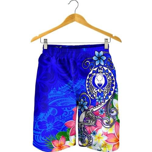 PLstar Cosmos Pohnpei Polynesian Culture Tribe Island Retro Tattoo 3DPrint Streetwear Summer Casual Funny Beach Short Pants A-1