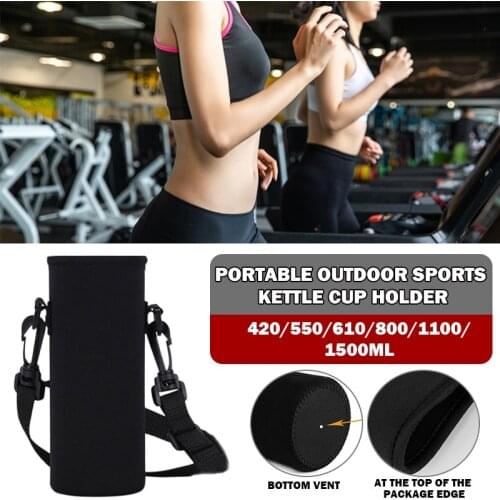 Portable Water Bottle Carrier Insulated Neoprene Holder Pouch Bag with Adjustable Shoulder Strap 610ml/800ml/1100ml/1500ml