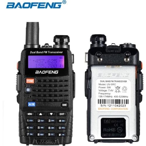 Baofeng UV-5RC Portable Walkie Talkie Dual Band VHF UHF 136-174/400-520 Two Way Radio Interphone Ham FM Transceiver Radio 2PCS