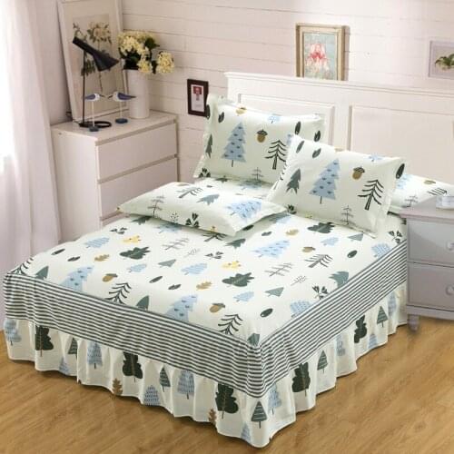 New butterfly love flowers print bedspread 100% cotton bed skirt bed flat fitted sheet bedding bed sets full queen king size