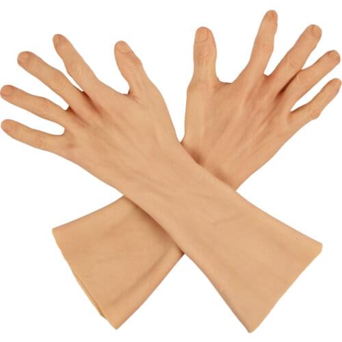 KnowU Silicone Hand Sleeves Gloves Highly Simulated Skin Texture Artificial Arms Cover Scar Crossdress Cosplay