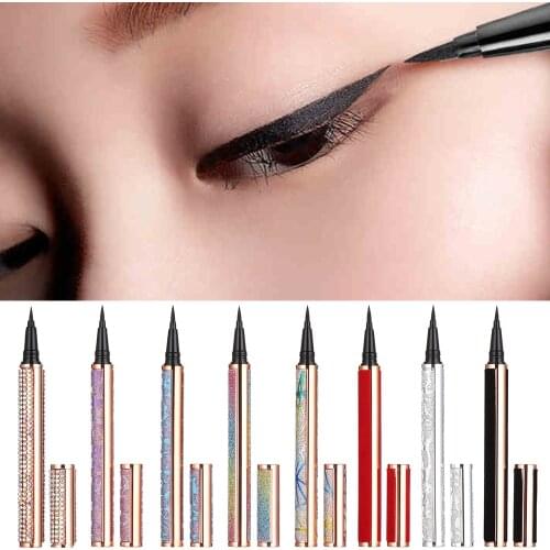 Waterproof Self-adhesive Eyeliner 2 in 1 Magic Lash Glue Eye Liner Pen No Glue No Magnetic Diamond Bling Glitter Liquid Eyeliner