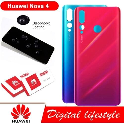 High Quality Back Housing Replacement For Huawei Nova 4 Back Cover Battery With Adhesive Sticker For Huawei Nova 4 Rear Cover