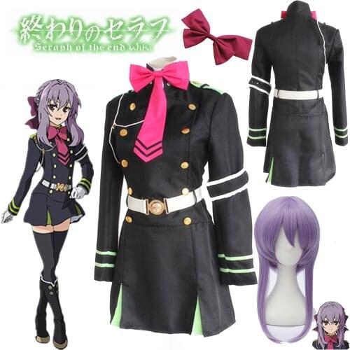 Japanese seraph anime from the end owari no hiph hiiragi shinoa cosplay costumes complete uniform ensemble for Halloween Party