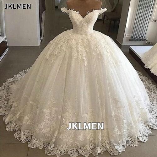 Vintage Vestidos De Novia Casamento 2021 Bridal Gowns Ball Gown Lace Applique Wedding Dress Robe De Mariee Trouwjurk