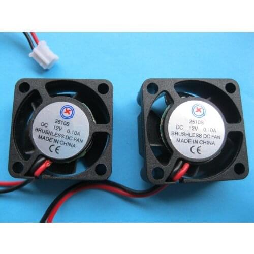 10 Pcs Brushless DC Cooling Fan 12V 2510S 5 Blades 25x25x10mm