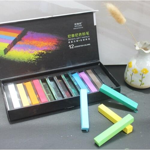 12/24/48 Colors chalk Drawing Line Stick Toner Portable Smooth Hair Dye Soft Short Pastel Painting Chalk Set art supplies