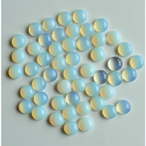 2020 fashion high quality opal stone round cab cabochon no hole beads for jewelry making 10mm wholesale 50pcs/lot free shipping