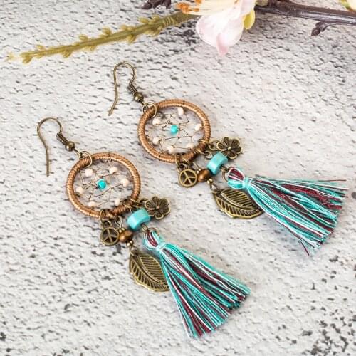 2020 Luxury Women Bohemian Ethnic Drop Earrings Vintage Boho Wedding Dangle Earrings Hanging for Women Jewelry Accessories