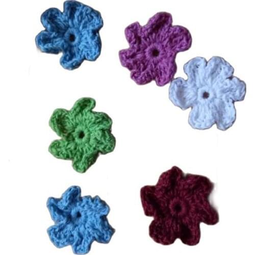 3PCS Handmade DIY Flowers cotton crochet Patch Iron On Patches Sewing Applique Badges stripe Sticker lace clothes guipure decor