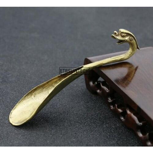 30pcs Tea Spoon Copper Exquisite Tea Scoops Teaspoon Teaware Accessories Tea Shovel for Home Teahouse Office
