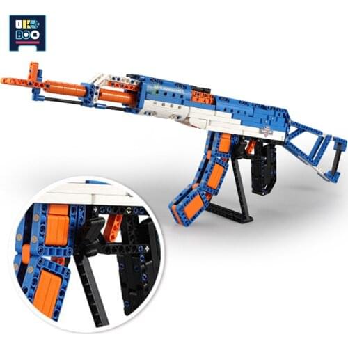 498PCS AK-47 Automatic Rifle Military Weapon Model Building Blocks Set high-tech Bricks Game Gun Toys For Children Boys Gift