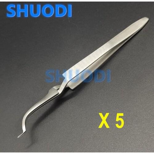 5 pcs Dental Brace Bracket Holder Placer Orthodontic Posterior Buccual Tube Bonding Tweezer Placing Tool Oral Care Tweezer