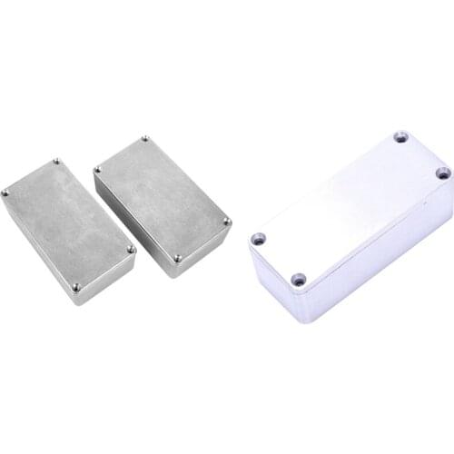 2Pcs 125B/1590N1 Aluminum Case Guitar Stompbox & Pedal Enclosure & 1 Pcs Stomp Box Effects 1590A Style Pedal Enclosure