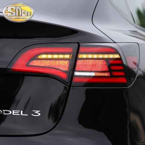 Car LED Taillight Tail Light For Tesla Model Y 3 2016 - 2021 Rear Running Light + Brake + Reverse Lamp + Dynamic Turn Signal