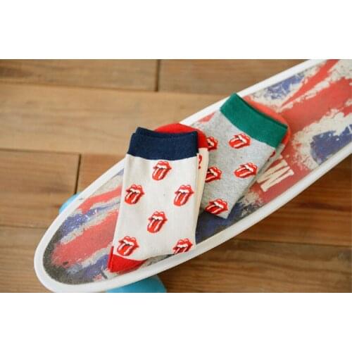 Free Shipping Fashion 2015 new winter caramella Mens women socks jacquard tongue print socks lover socks