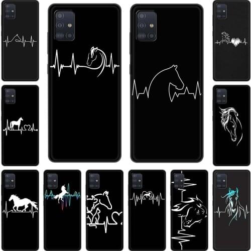 Horse Heartbeat Cell Phone Case for Samsung Galaxy A51 A71 A21s A12 A31 A41 A32 A02s A11 A72 A52 A42 5G A01 A91 A21 EU Cover