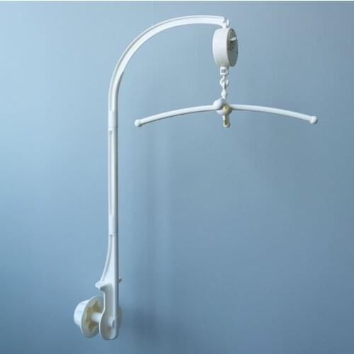 Baby Toy White Rattles Bracket Set Crib Mobile Bed Bell Holder Arm Wind-up Music Box