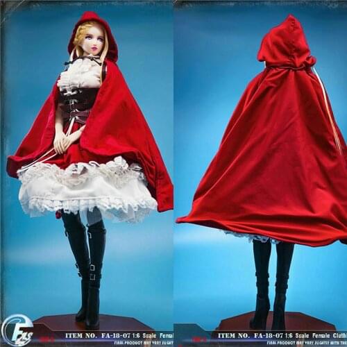 FASToys FA-18-07 1/6 Red Cloak Gothic Lolita Dress Clothing Set Fit 12'' Female Action Figure