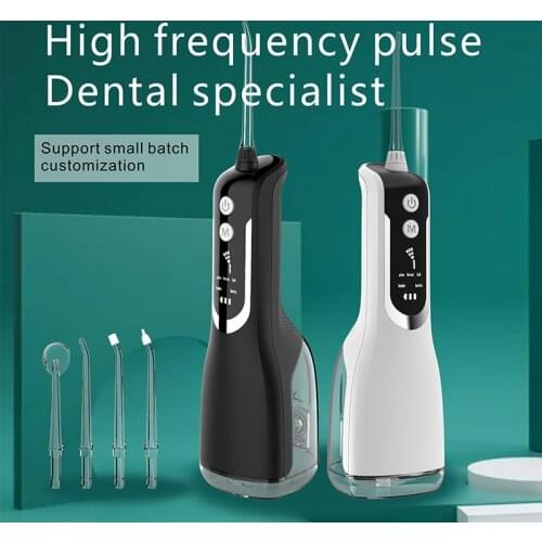 Oral Irrigator USB Rechargeable Water Flosser Portable Dental 4 Nozzles Water Jet 200ML Water Tank Waterproof Teeth Cleaner