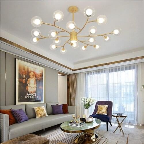 Nordic Chandelier Lights For Living room bedroom Dining room Luxury Glass Shade Minimalist LED Chandelier Lighting