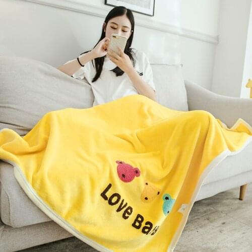Cute blankets yellow quilts twin single girls blankets soft Throw Flannel blanket on Bed/car/sofa children cartoon bear rugs