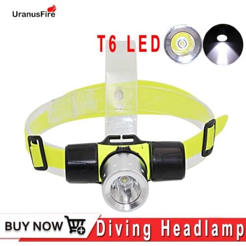 Uranusfire headlamp flashlight Waterproof Diving head lamp T6 LED headlight 18650 battery AAA underwater headlamp for scuba