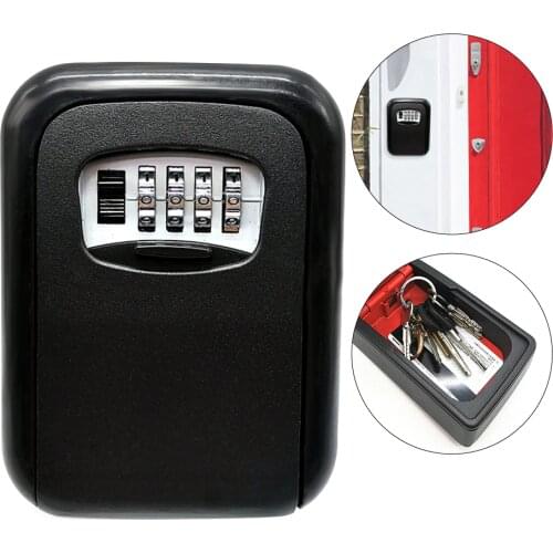 Wall Mounted Lock Box Key Storage Lock Box 4-Digital Combination Lock Box Key Safe Box Security Key Holder Cofre caja fuerte