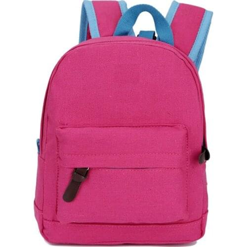 New Kids Bag Kindergarten Children Canvas School Bags Small Safety Harnesses Anti Lost Schoolbags for 1-3 Years Old Kid Red Rose