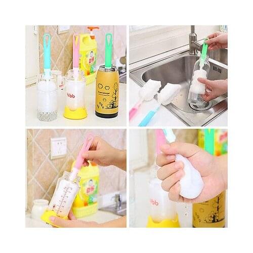 Newest Home Sponge Fold Brush Bottle Cup Glass Washing Cleaning Kitchen Cleaner Tool Cleaning Brushes Hot Sale