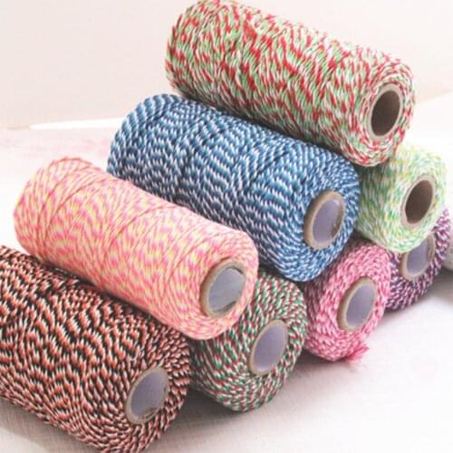 New 8 color sets Three Strands 100% Cotton twines decorating colorful Bakers Twine for gift packing