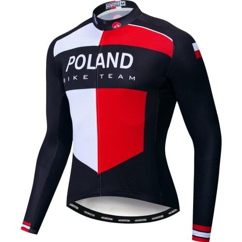 New Poland Cycling Jerseys Long Sleeve Bike Bicycle Wear Tops Ropa Ciclismo Jacket Mens Sportwear Green Cycle Jerseys