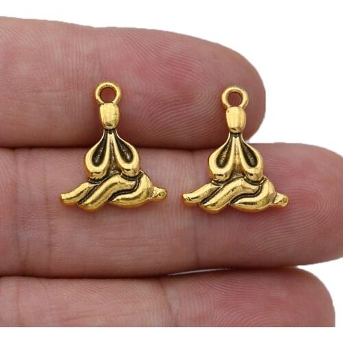 20PCS Gold Color Yoga Buddha Charm Pendant Jewelry Making Bracelet Necklace DIY Earrings Accessories Craft