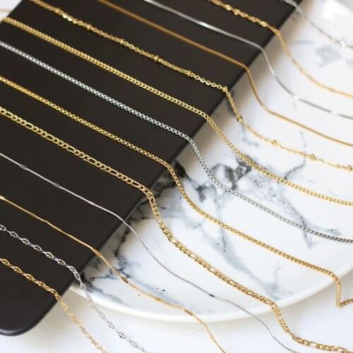 RHYSONG Base Necklace Stainless Steel Jewelry For Women Handmade O Lip Snake Chain Matching Collares Para Mujer 2021 45 50 60cm