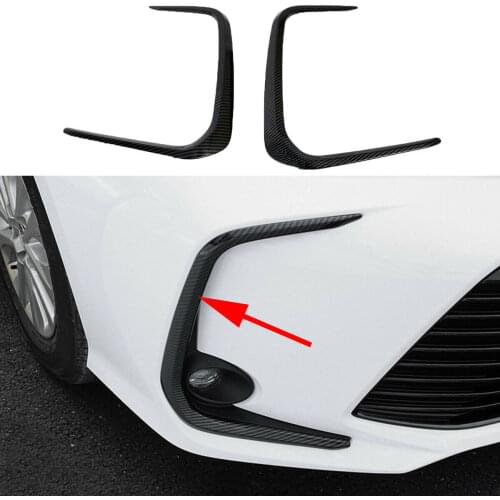Carbon Fiber Foglight Eyelid Frame Molding Fit For Toyota Corolla 2019 2020 Fog Light Lamp Eyebrow Cover Trim