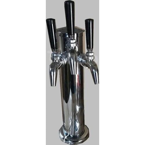 Homebrew silver Beer tower with three Stainless Steel Beer faucets Polished Chrome Draft tap with filter disk bar accessories