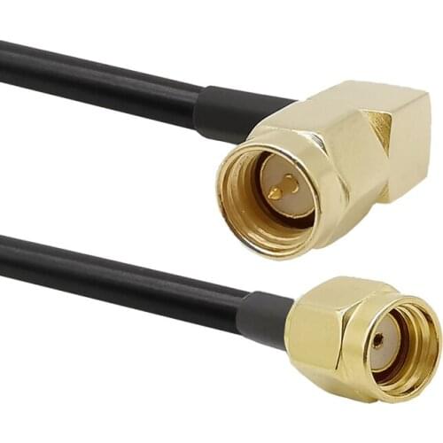 SMA Male Right Angle to RP SMA Male LMR-195 Jumper Radio Antenna Extension Cable SMA Plug to RP SMA Plug Jack Connector
