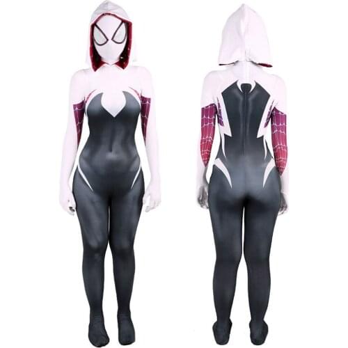 The Amazing Gwen Stacy Costume Lycra Spandex 3D Print Disfraces De Halloween Costume Cosplay Bodysuit Superhero Costume Zentai