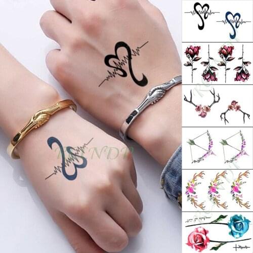 Waterproof Temporary Tattoo Sticker heart butterfly cat flower forest pattern tatto flash tatoo fake tattoos for girl men women